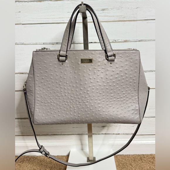 Kate Spade Gray Pebble Satchel – Crossbody Strap - Picture 1 of 11